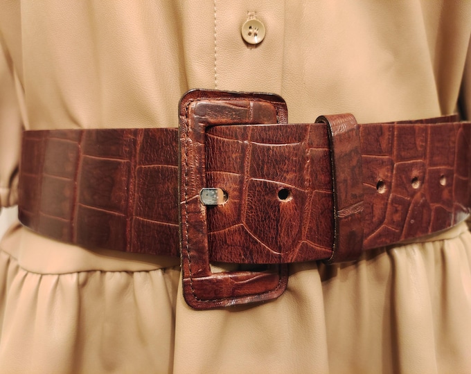 Wide Brown Real Leather Belt by Baelte Kompagniet