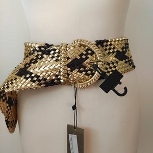 Wide Faux Leather Y2K by Elements Woven Cobra Patternt Belt