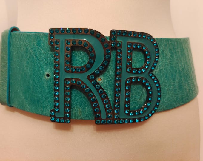 Roccobarocco Wide Genuine Patent Leather Belt Made in Italy