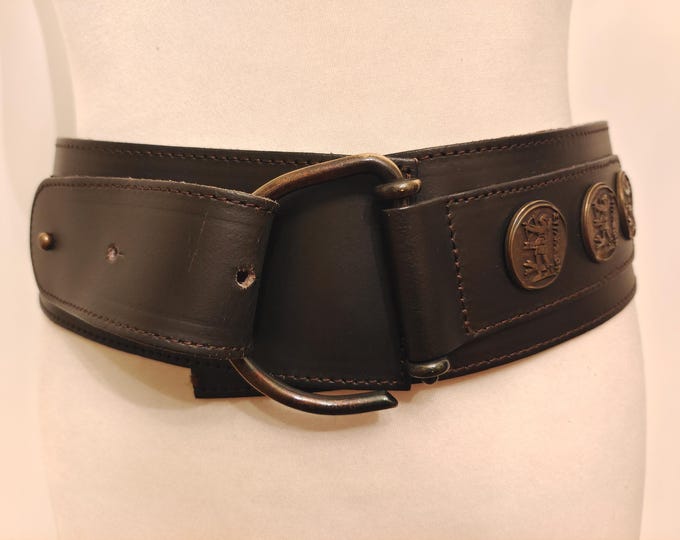 Wide Brown Real Leather Belt by BIBA