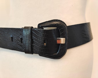 Black Real Leather Belt by Saddler