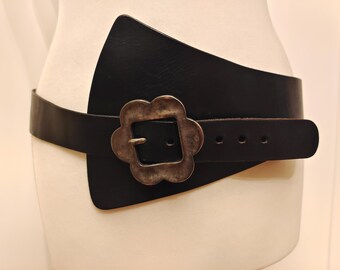 Stunning Vintage Genuine VENTILO Wide Brown Leather Belt 33 