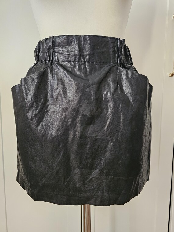 Black Faux Creased Leather Mini Skirt by ZARA Etsy UK