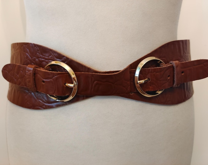 Wide Brown Real Leather Belt by Vanzetti Made in Germany