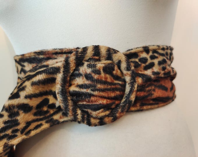Wide Fabric Wild Animal Print Adjustable Belt