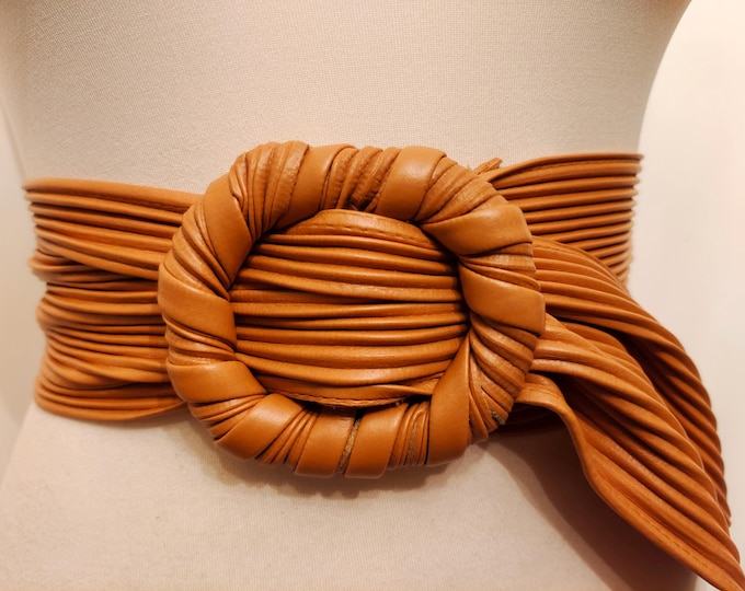 Extra Wide Faux Leather Mustard Adjustable Belt