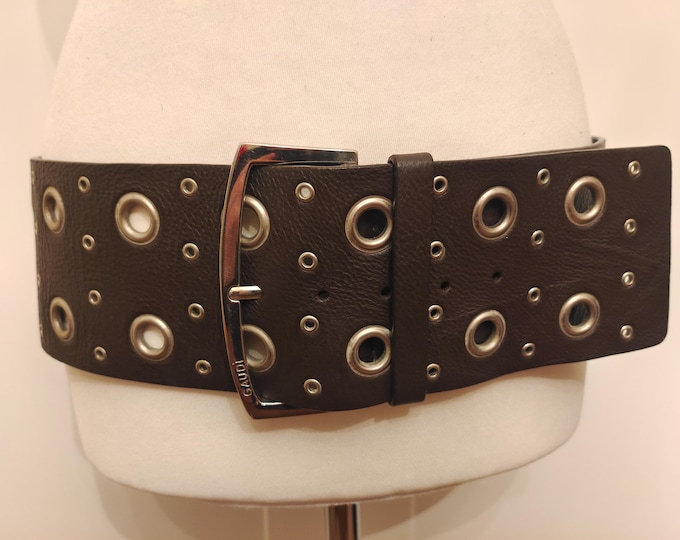 Extra Wide Brown Real Leather Belt by Gaudi Made in India