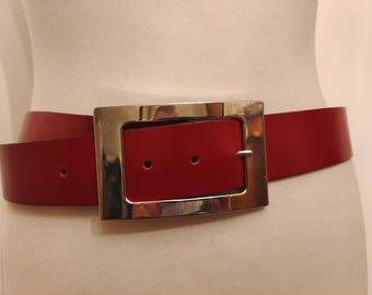 Regular Cognac Real Leather Belt by Anna Panni Venezia Made in Italy