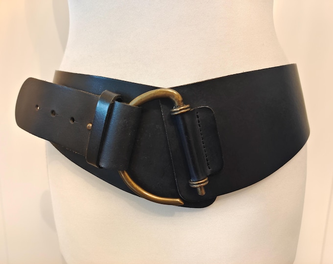 Extra Wide Black Real Leather Belt by Expresso