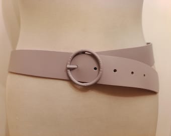 Real Bovine Leather Lilac Belt With Ring Buckle by Levi Strauss Made in Italy