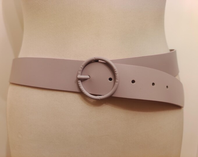 Real Bovine Leather Lilac Belt With Ring Buckle by Levi Strauss Made in Italy