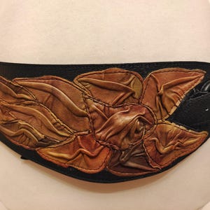 90er Jahre Vintage Breiter Handgemachter Schwarzer Gürtel