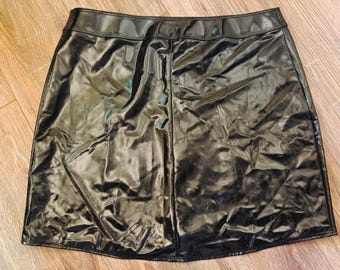 Black Faux Leather Skirt by Patrice Catanzaro France