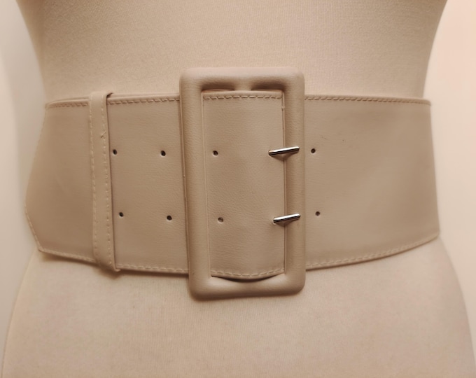 Real Vintage 80' PVC Beige Double Proung Belt