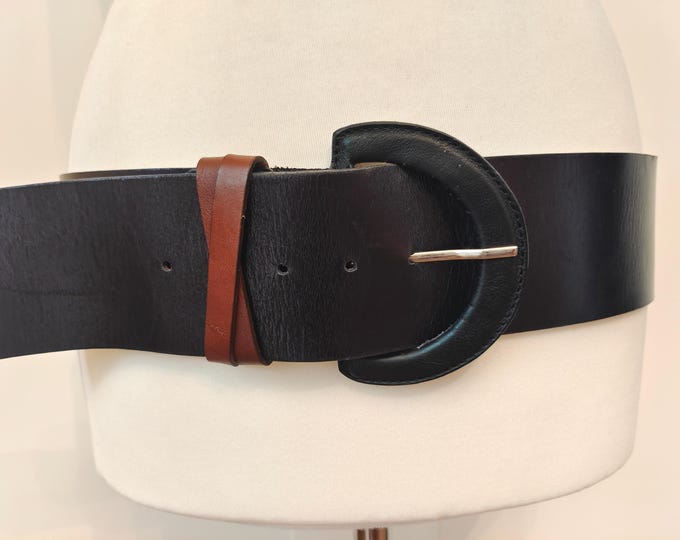 Wide Purple Real Leather Belt by Monnari