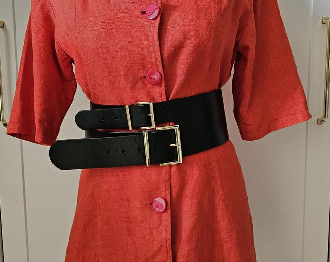 Red absolute vintage  pure linen  elbow-length sleeved women blazer