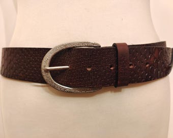 Women's Brown Real Leather Belt by Replay