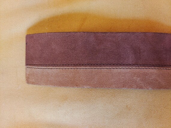 ZARA Woven Belt Burgundy Tan Boho Western Round Buckle Size 30 Adjustable ZARA NWT Womens Western Belt 26-32 main image 4