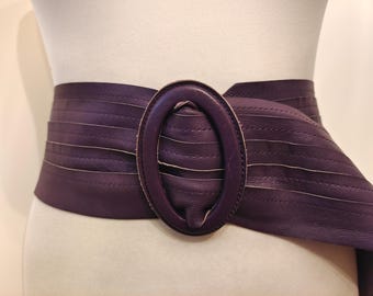 Extra Wide And Long Real Leather Purple Adjustable Belt by John Lewis