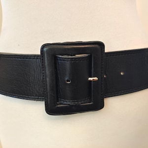 Baelte Kompagniet のワイド ブラック リアル レザー 90 年代