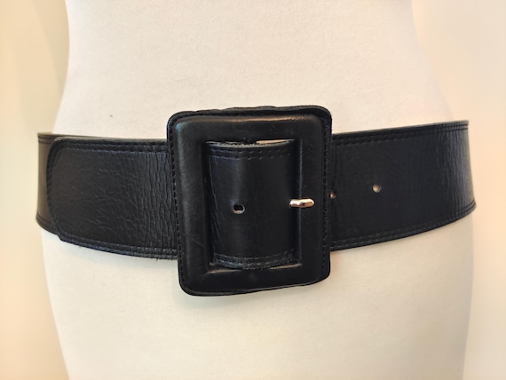 Baelte Kompagniet のワイド ブラック リアル レザー 90 年代
