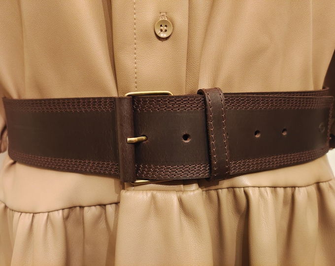 Brown Chocolate Brown Real Leather Belt by Tom Tailor