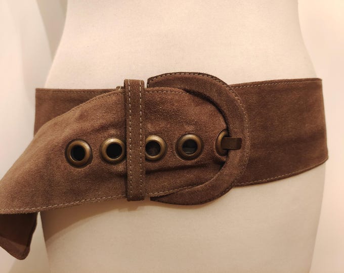 Wide Brown Real Leather Belt by Betty Barclay