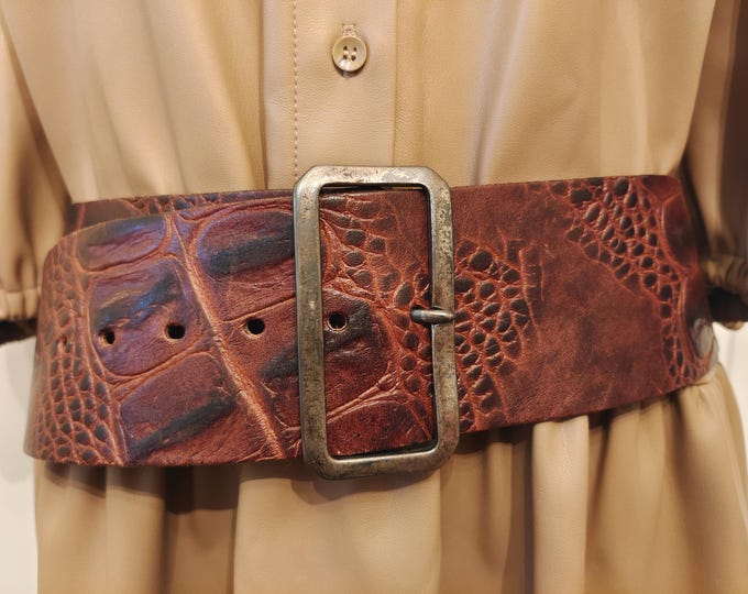 Wide Brown Real Leather Belt by Vanzetti Made in Germany