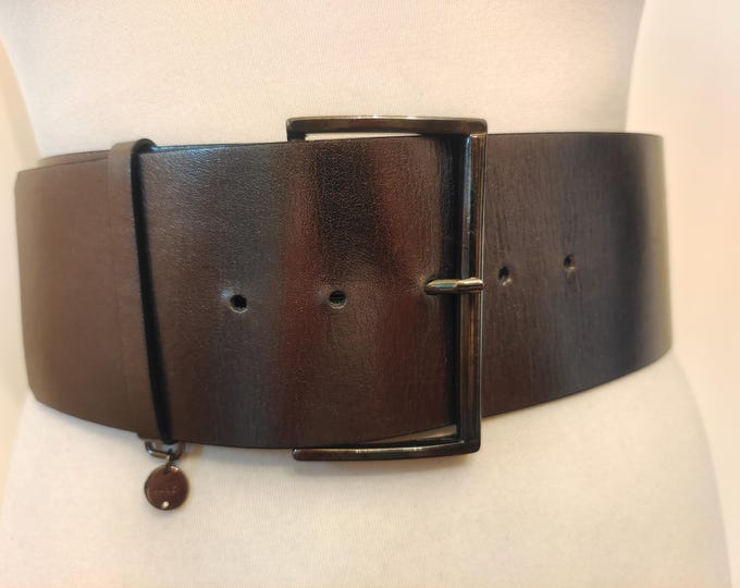 Wide Grey Faux Leather Belt by Liu Jo Made in Italy