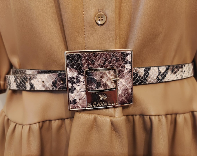 Regular Real Leather Belt by B. Cavalli Made in Italy