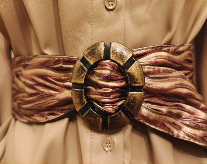 Wide Faux Leather Adjustable Belt