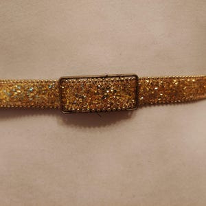 80&#39;s Vintage Faux Leather Golden Adjustable Belt