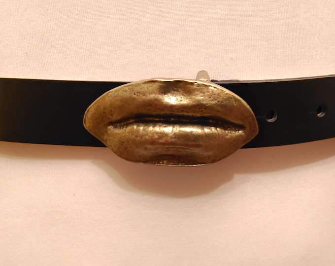 Regular Black Faux Leather Belt With Golden Metal Buckle by Giambattista Valli for H&M