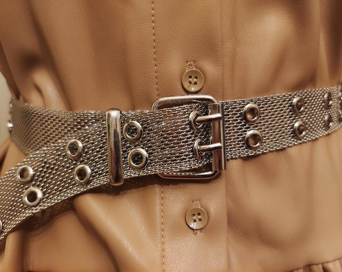 Silver Metal Adjustable Belt