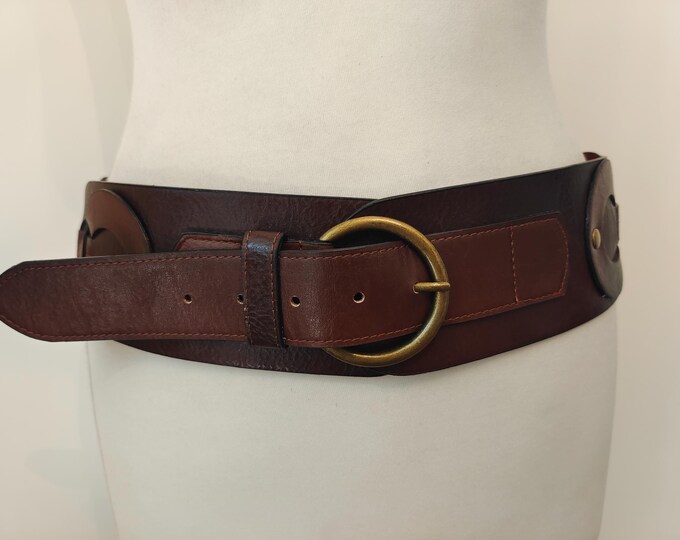 Wide Brown Real Leather Belt by New Yorker