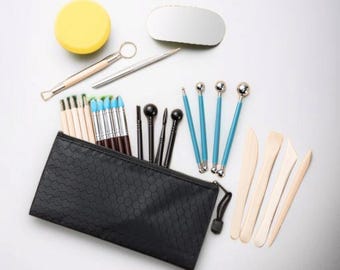 Clay Tools Kit for Sculpting - 27 PCS Pottery and Polymer Clay Tools Set with Carry Bag, Air Dry Clay Tools for Kids and Adults