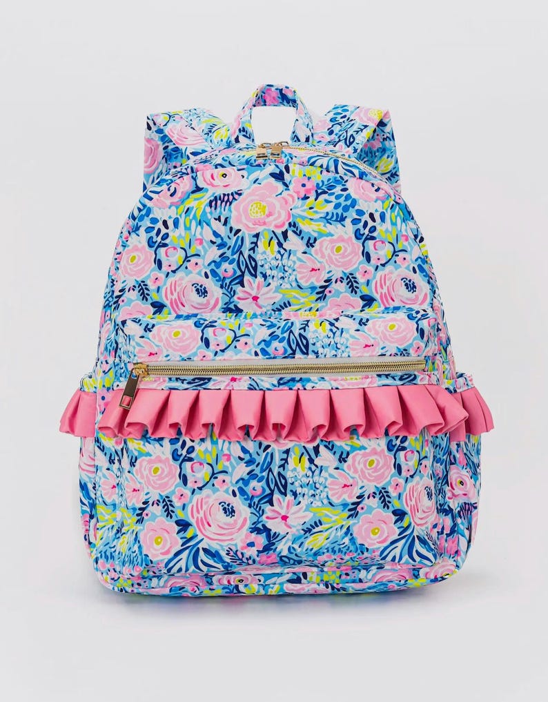 Pink Ruffly Backpack Floral Ruffle Backpack - Etsy