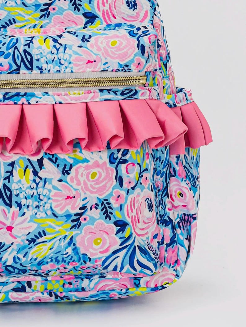 Pink Ruffly Backpack Floral Ruffle Backpack - Etsy