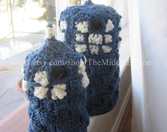 Tardis French Press Cozy PDF Pattern - 2 sizes