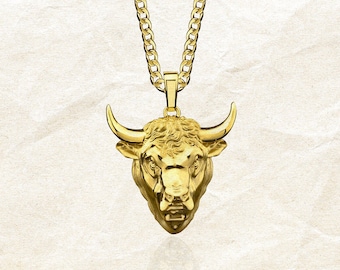 Gold Bull Necklace - Etsy