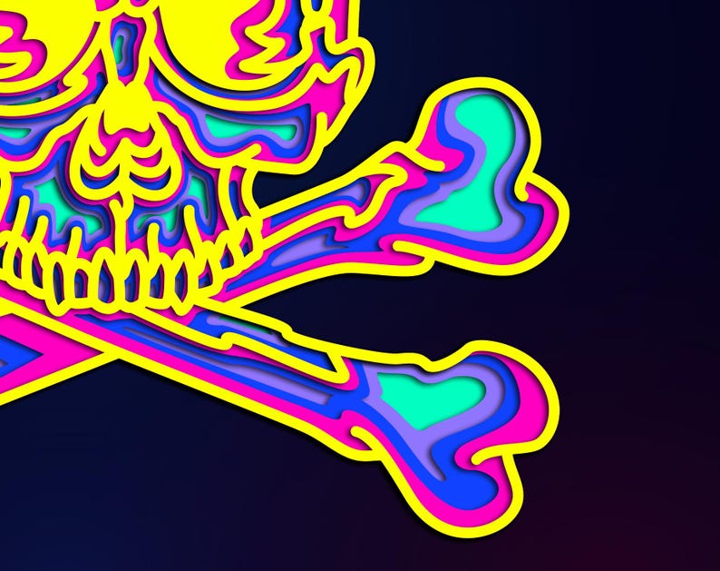 Skull Crossbones SVG, Pirate Laser Cut File, Layered Wood Art, Vector ...