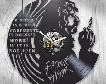 Frank Zappa Christmas Gift, Music Vinyl Record Clock, Bedroom Decor For Men, Office Wall Art, Musician Decoration, Gift For Father