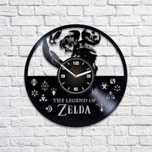Legend Of Zelda Vinyl Record Clock, Video Game Wall Art, Unique Office Decor, Gaming Room Decorations, Christmas Gifts For Kids