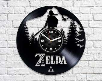 Zelda Legend Vinyl Record Wall Clock, Xmas Gifts For Kids, Gaming Room Decorations, Link Wall Art, Girls Playroom Decor