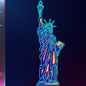 Estátua da Liberdade cortada a laser, Landmark SVG, artesanato multicamadas, recortes de madeira 3D, modelos Glowforge, design CNC, download digital