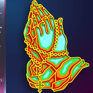 Bidden handen SVG, gelaagd papier knippen, Cricut Crafts, gebed ontwerp, digitale download ai eps dxf cdr dwg, 3D lasersnijden, Christian Vector