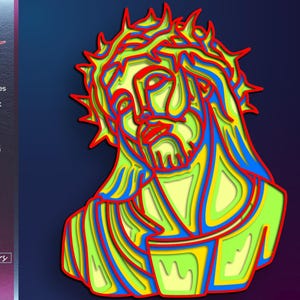 Jesus Christ SVG, Christian DXF, Glowforge Template, Religious Laser Cut File, Multilayer Design, Wood Cutting Files, Instant Download