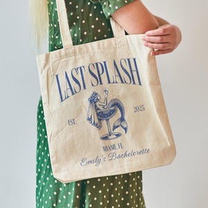 Mermaid Bachelorette Tote Bag, Last Splash Bachelorette Tote, Coastal Bridal Party Tote, Bridesmaid Gift Tote, Custom Bridal Shower Tote