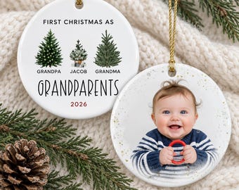First Christmas as Grandparents Ornament, Personalized New Grandparents Ornament, Gift For Grandparents, New Baby Ornament