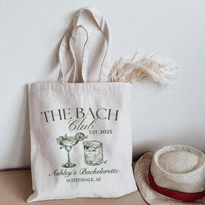 Custom The Bach Club Tote Bag, Bridesmaid Tote, Club Bachelorette, Bridesmaid Favors, Bachelorette Party Favors, Bachelorette Tote,Club Bach